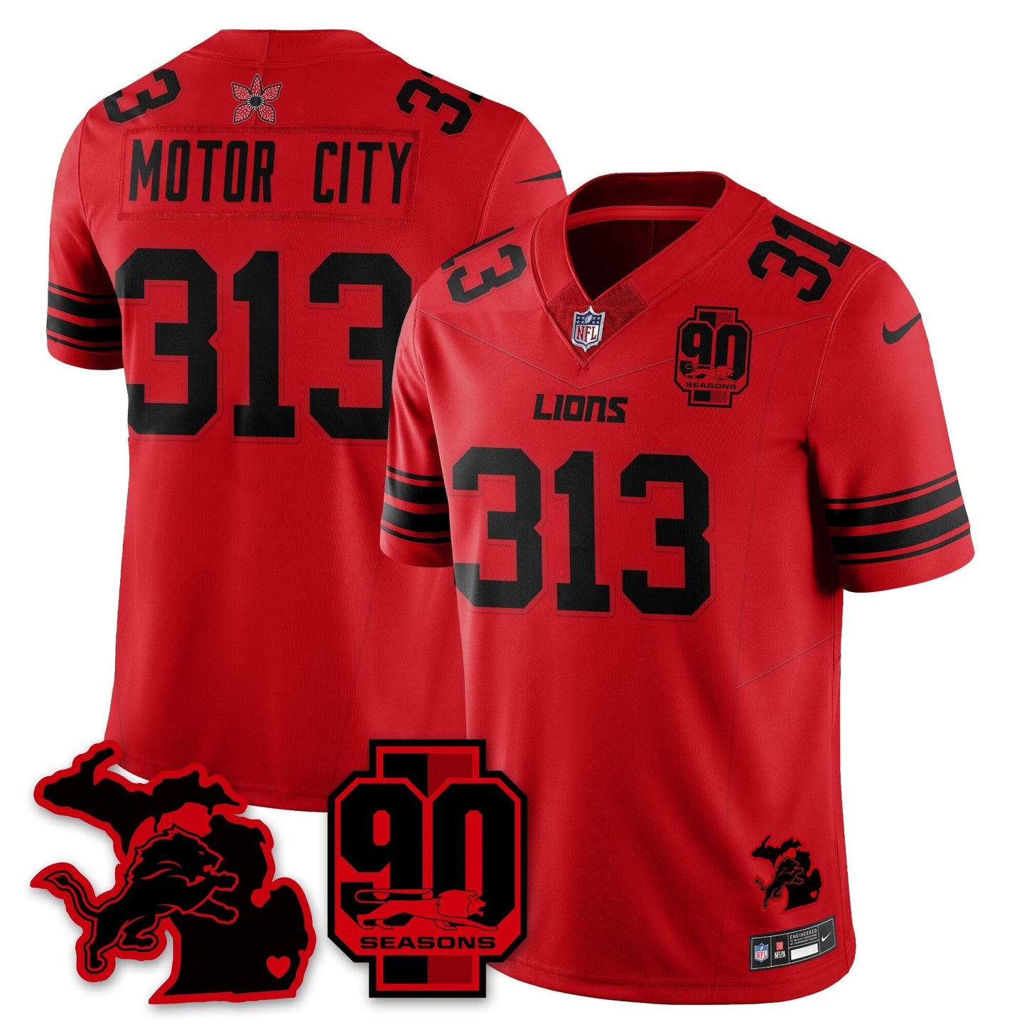 DET 'Stranger Things Edition' Vapor Limited Jersey - All Stitched-DTD