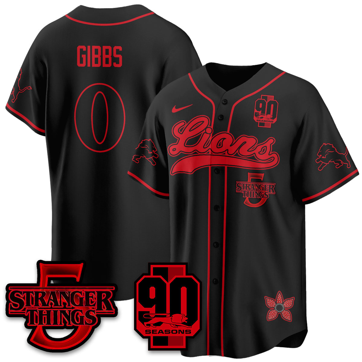 DET 'Stranger Things Edition' Vapor Limited Baseball Jersey - All Stitched-DTD