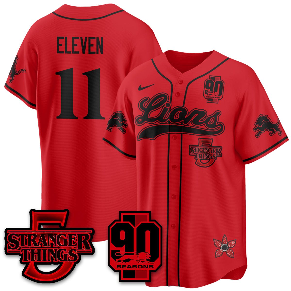 DET 'Stranger Things Edition' Vapor Limited Baseball Jersey - All Stitched-DTD