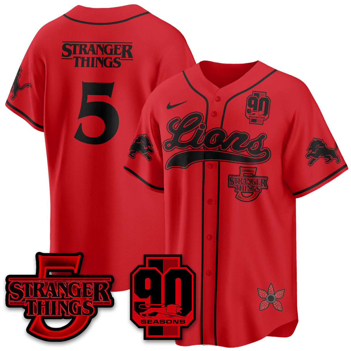 DET 'Stranger Things Edition' Vapor Limited Baseball Jersey - All Stitched-DTD