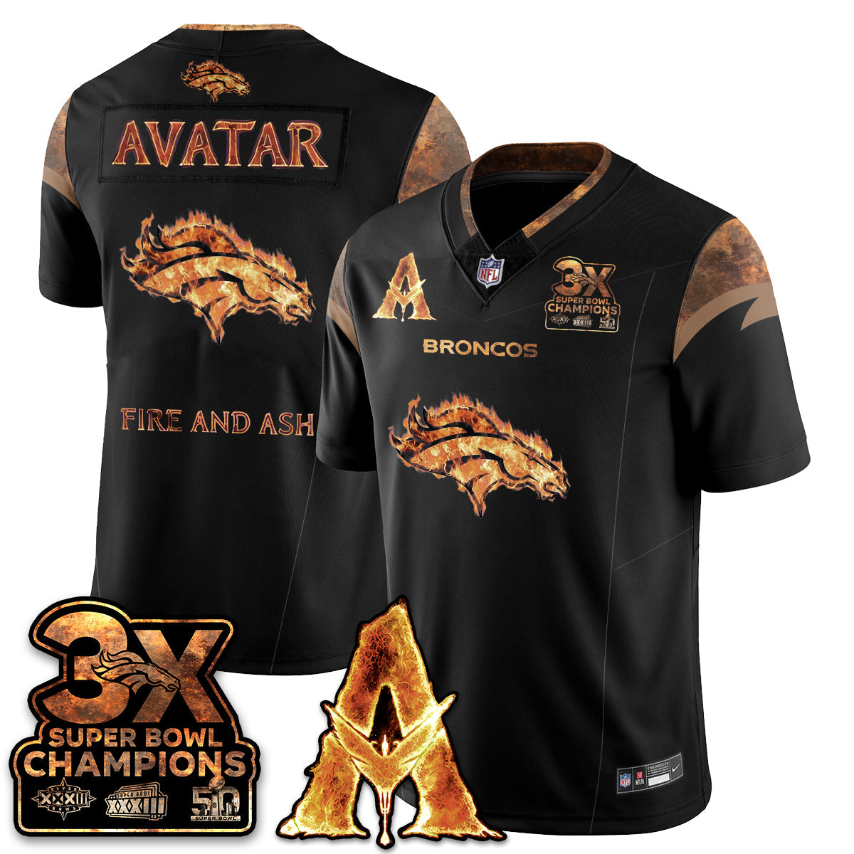 DEN x Avatar 3 Fire and Ash Jersey V2 - Stitched-DTD