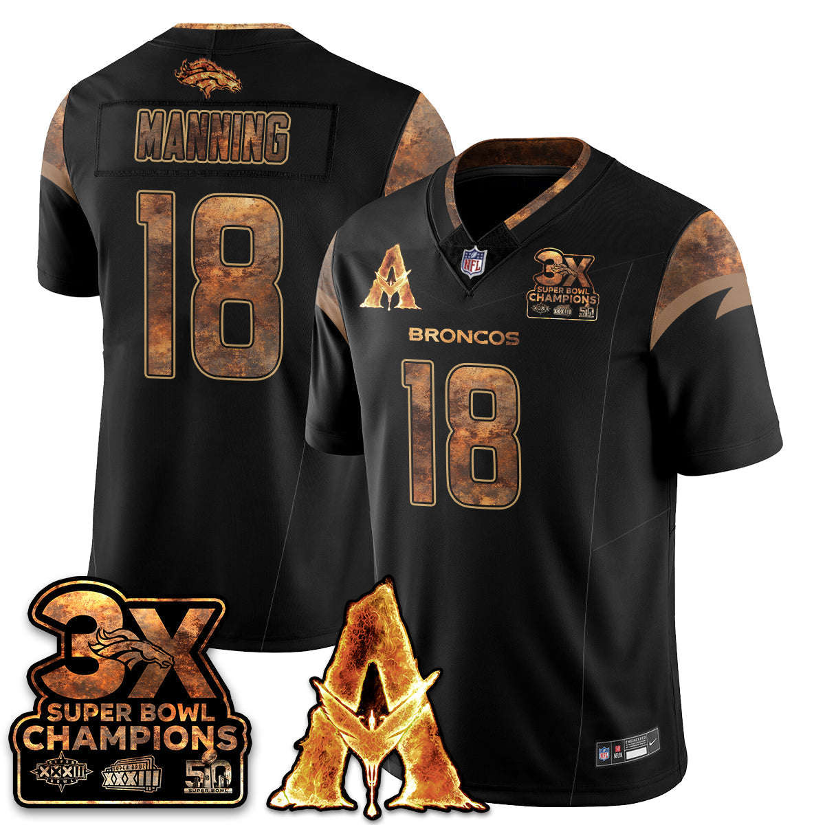 DEN x Avatar 3 Fire and Ash Jersey V2 - Stitched-DTD