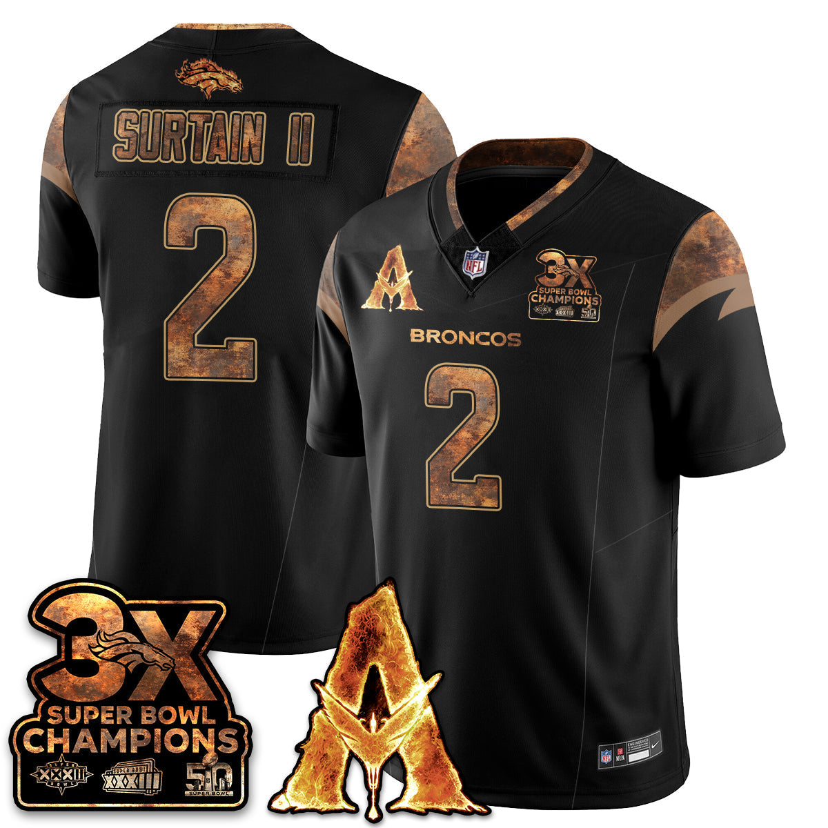 DEN x Avatar 3 Fire and Ash Jersey V2 - Stitched-DTD