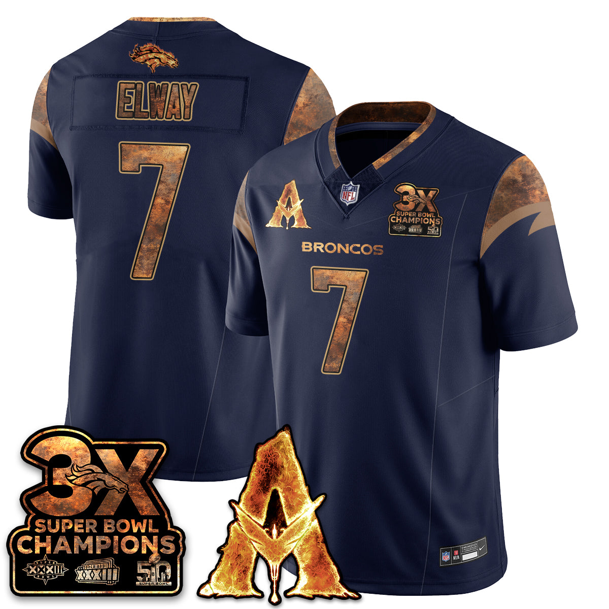 DEN x Avatar 3 Fire and Ash Jersey V2 - Stitched-DTD