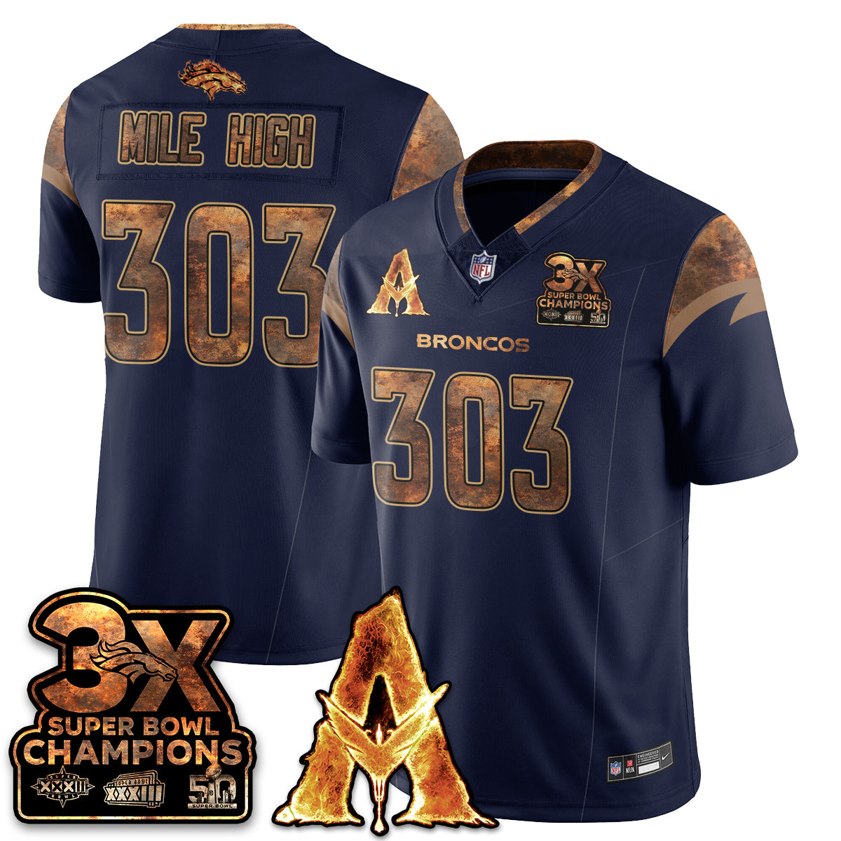 DEN x Avatar 3 Fire and Ash Jersey V2 - Stitched-DTD