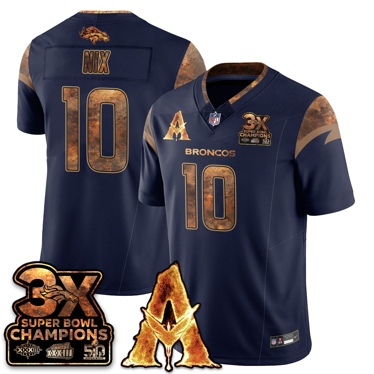 DEN x Avatar 3 Fire and Ash Jersey V2 - Stitched-DTD
