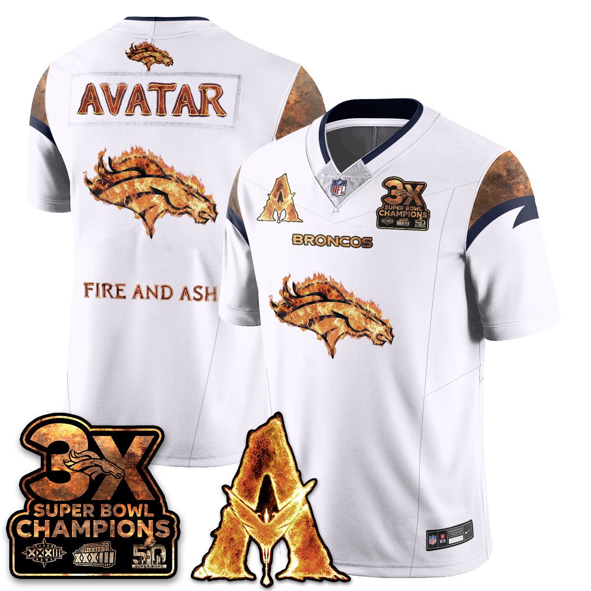 DEN x Avatar 3 Fire and Ash Jersey V2 - Stitched-DTD