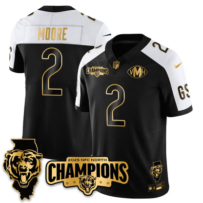 CHI NFC North Division Champions Vapor Limited Gold Jersey - All Stitched-DTD