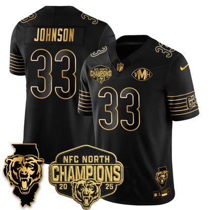 CHI NFC North Division Champions Vapor Limited Gold Jersey n2 - All Stitched-DTD