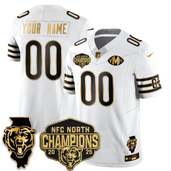 Custom CHI 2025 NFC North Champions Patch Jersey V2 - All Stitched-DTD