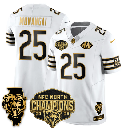 CHI NFC North Division Champions Vapor Limited Gold Jersey n2 - All Stitched-DTD