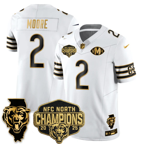 CHI NFC North Division Champions Vapor Limited Gold Jersey n2 - All Stitched-DTD