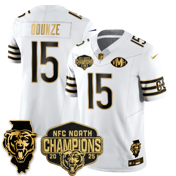 CHI NFC North Division Champions Vapor Limited Gold Jersey n2 - All Stitched-DTD