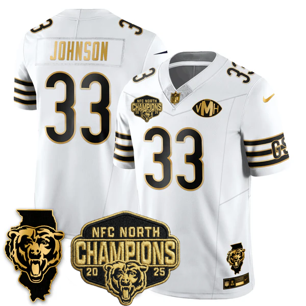 CHI NFC North Division Champions Vapor Limited Gold Jersey n2 - All Stitched-DTD