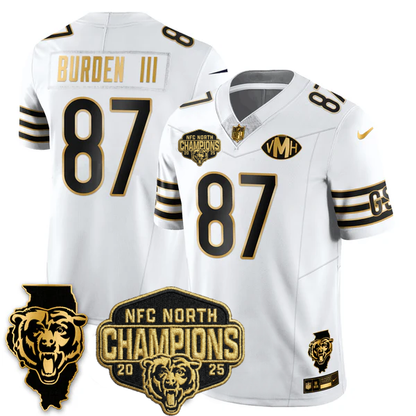 CHI NFC North Division Champions Vapor Limited Gold Jersey n2 - All Stitched-DTD