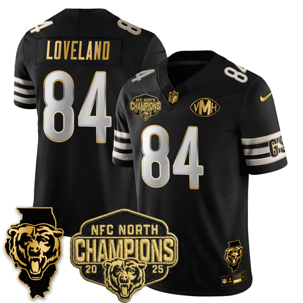 CHI NFC North Division Champions Vapor Limited Gold Jersey n2 - All Stitched-DTD