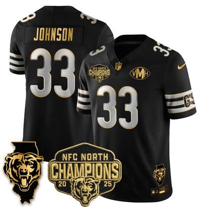CHI NFC North Division Champions Vapor Limited Gold Jersey n2 - All Stitched-DTD