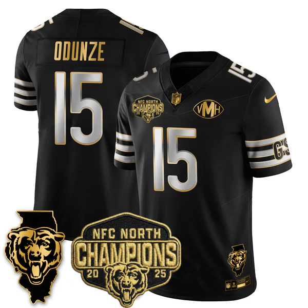 CHI NFC North Division Champions Vapor Limited Gold Jersey n2 - All Stitched-DTD
