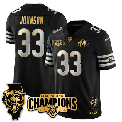 CHI NFC North Division Champions Vapor Limited Gold Jersey - All Stitched-DTD