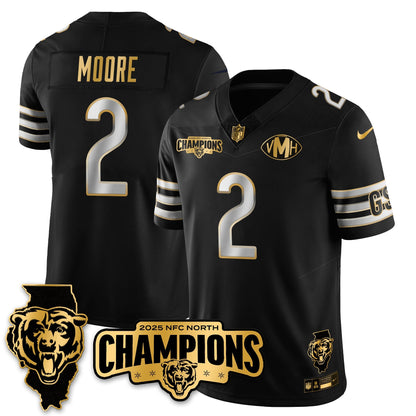 CHI NFC North Division Champions Vapor Limited Gold Jersey - All Stitched-DTD