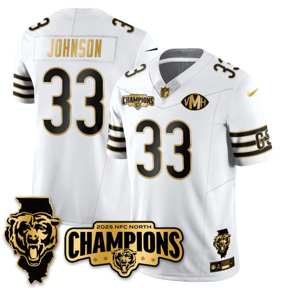 CHI NFC North Division Champions Vapor Limited Gold Jersey - All Stitched-DTD