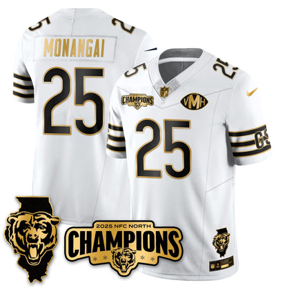 CHI NFC North Division Champions Vapor Limited Gold Jersey - All Stitched-DTD