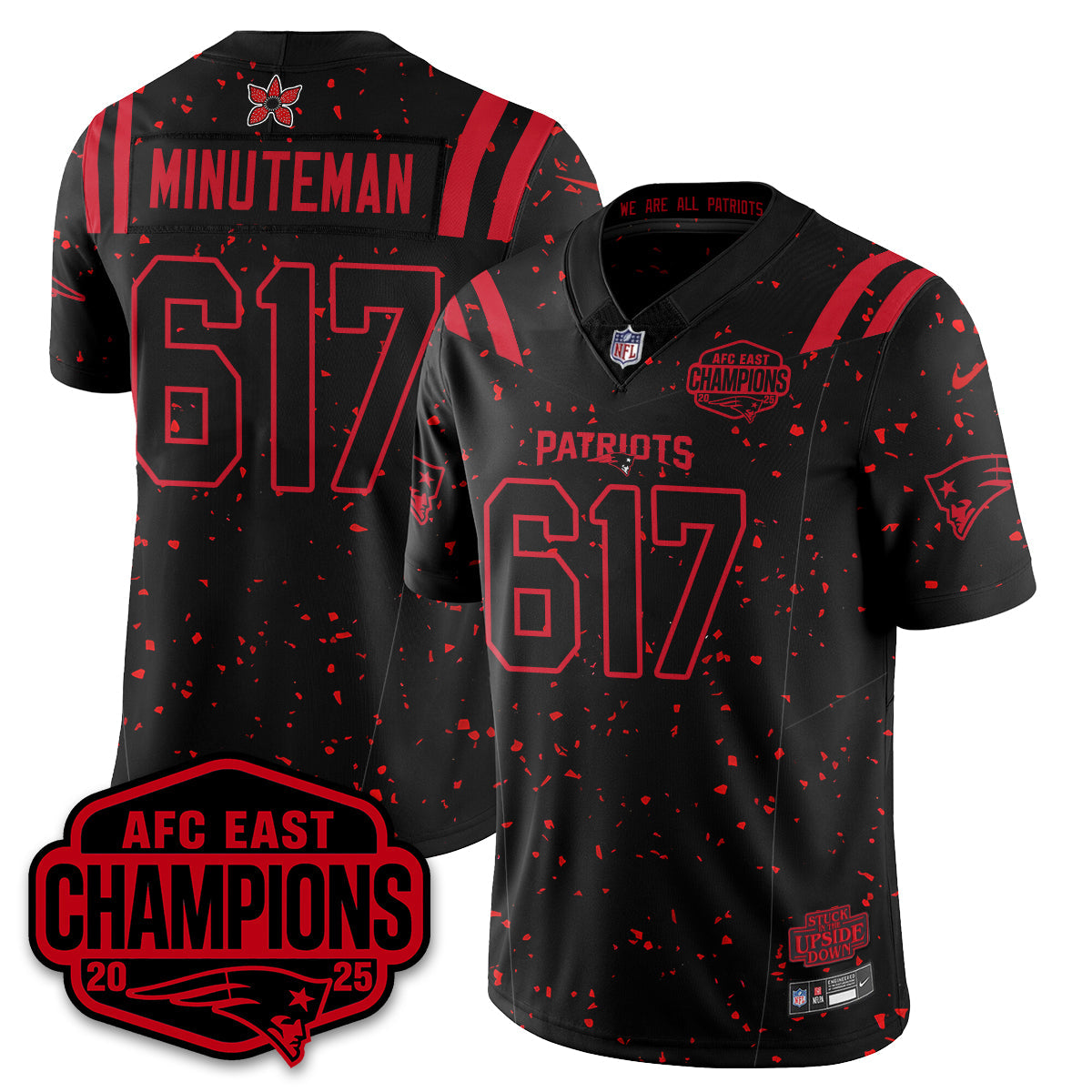 NE 'Stranger Things' AFC East Division Champions Vapor Limited Jersey - All Stitched-DTD