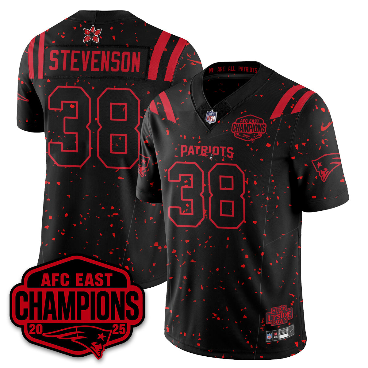 NE 'Stranger Things' AFC East Division Champions Vapor Limited Jersey - All Stitched-DTD