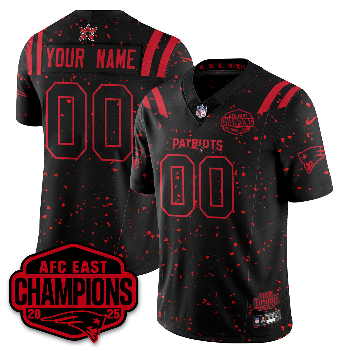 Custom NE 'Stranger Things' AFC East Division Champions Vapor Limited Jersey - All Stitched-DTD