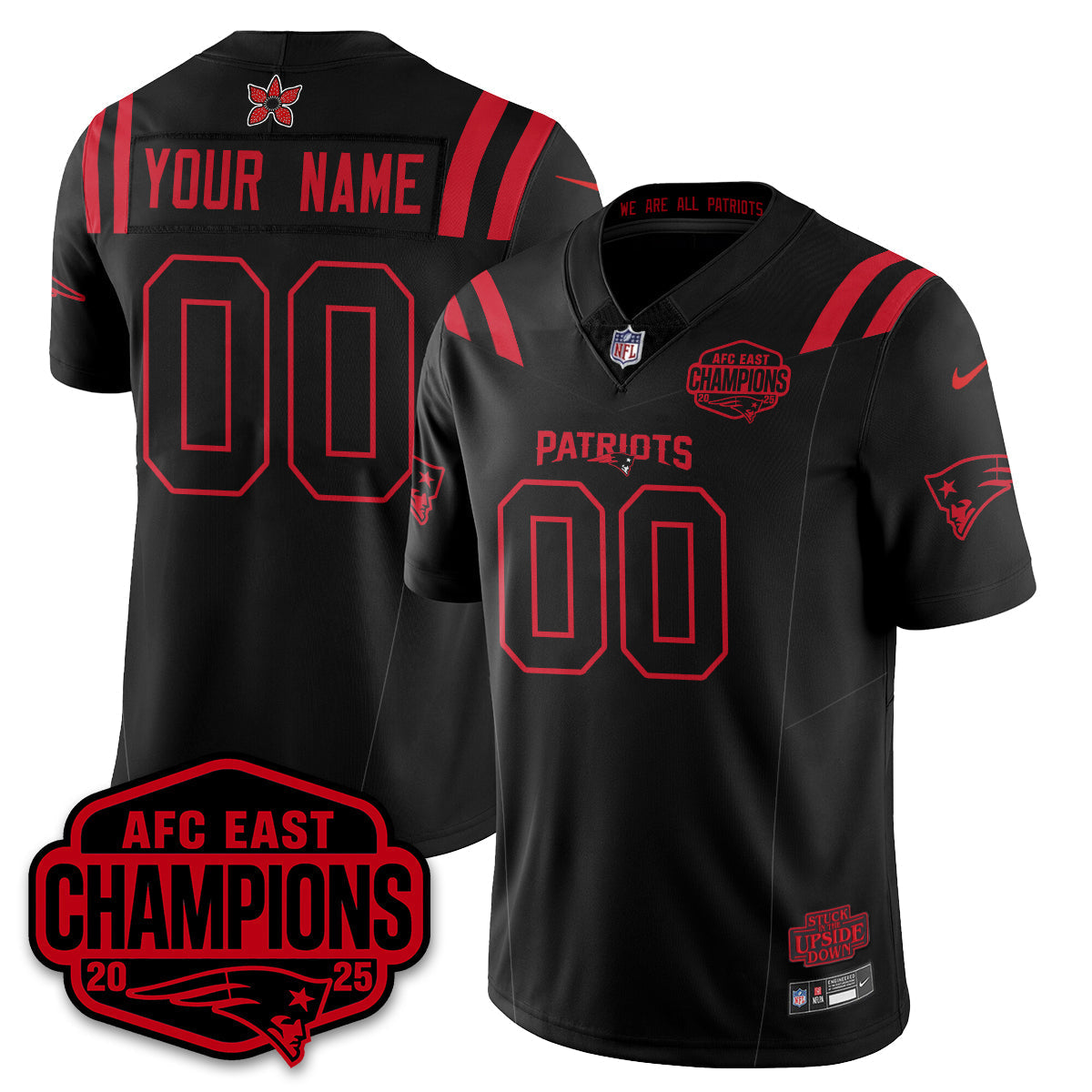 NE 'Stranger Things' AFC East Division Champions Vapor Limited Jersey - All Stitched-DTD