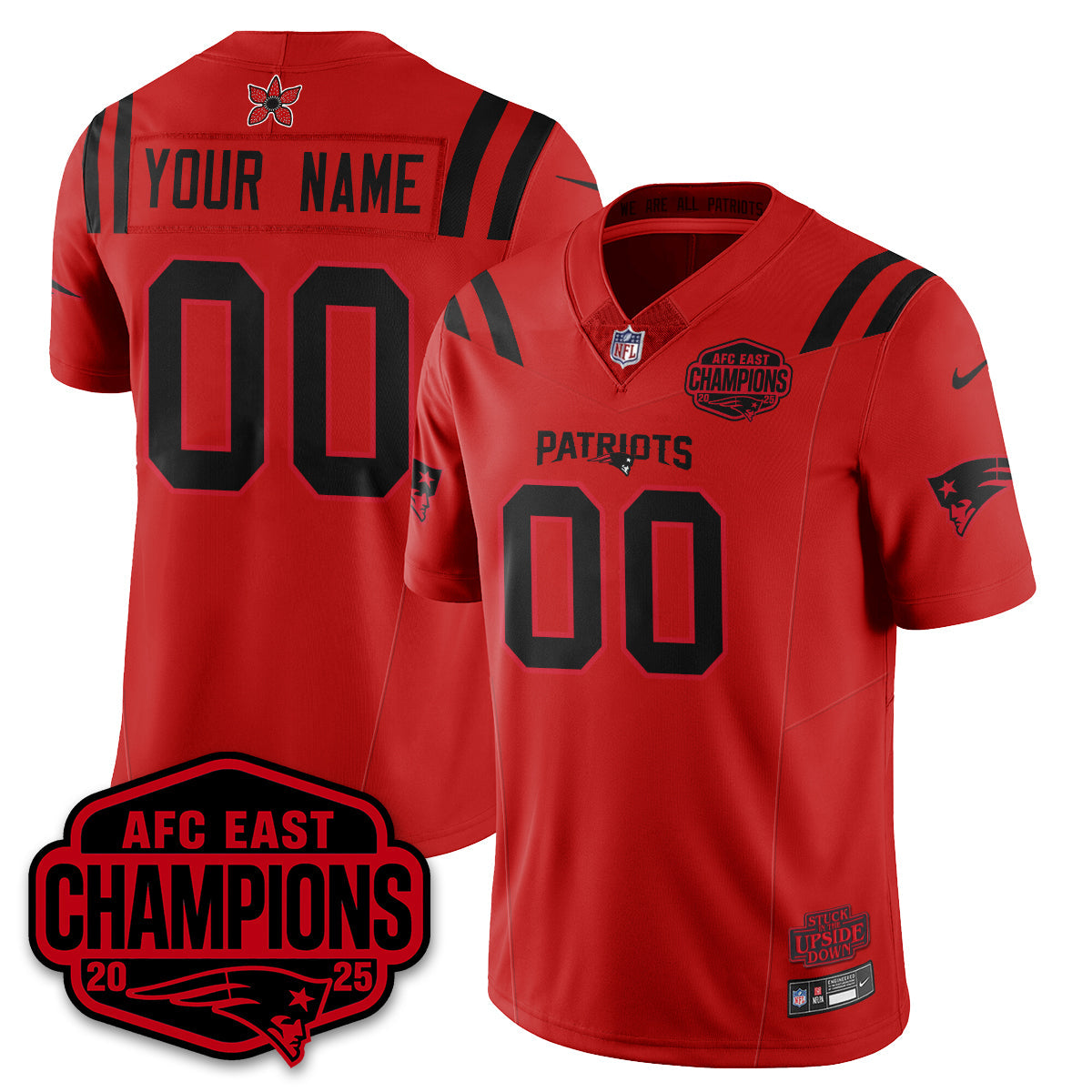 NE 'Stranger Things' AFC East Division Champions Vapor Limited Jersey - All Stitched-DTD