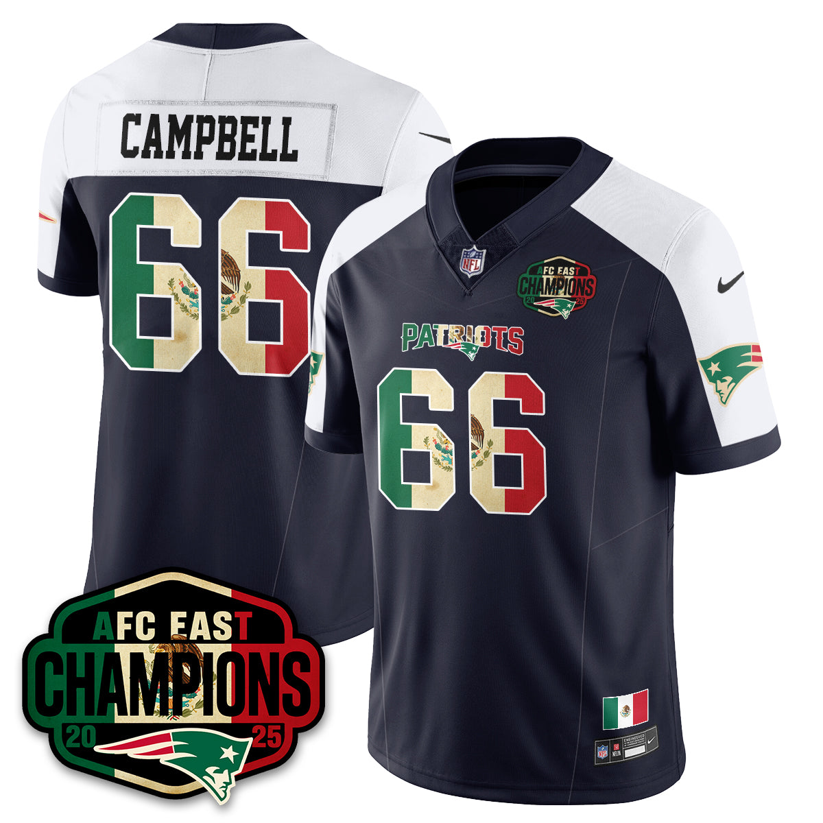 NE Mexico AFC East Division Champions Vapor Limited Jersey - All Stitched-DTD