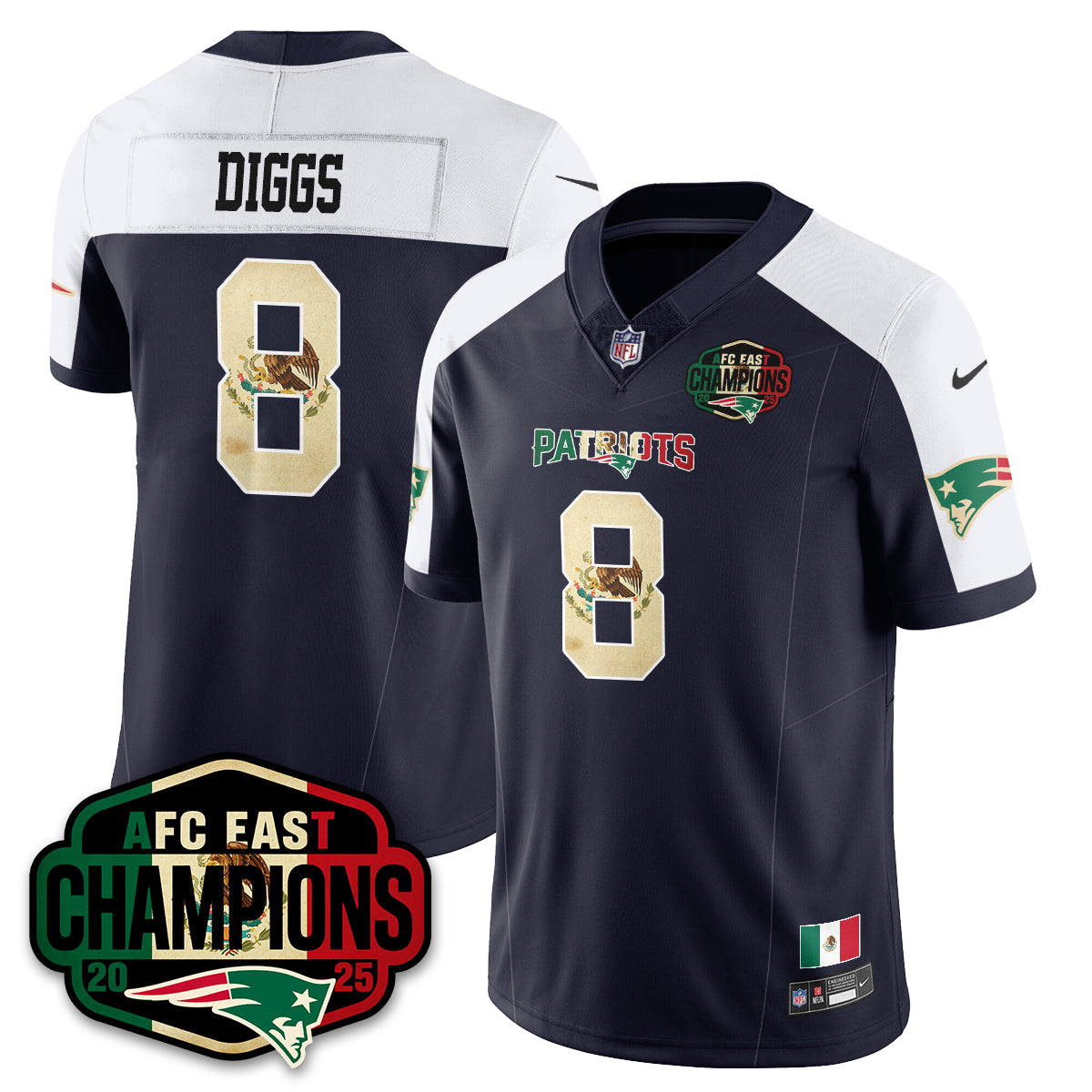 NE Mexico AFC East Division Champions Vapor Limited Jersey - All Stitched-DTD