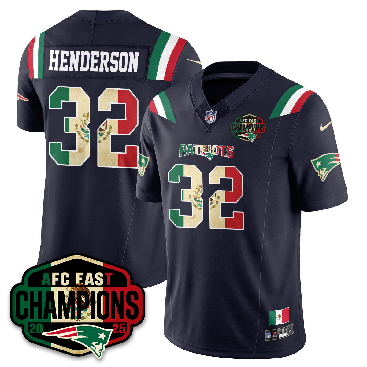 NE Mexico AFC East Division Champions Vapor Limited Jersey - All Stitched-DTD