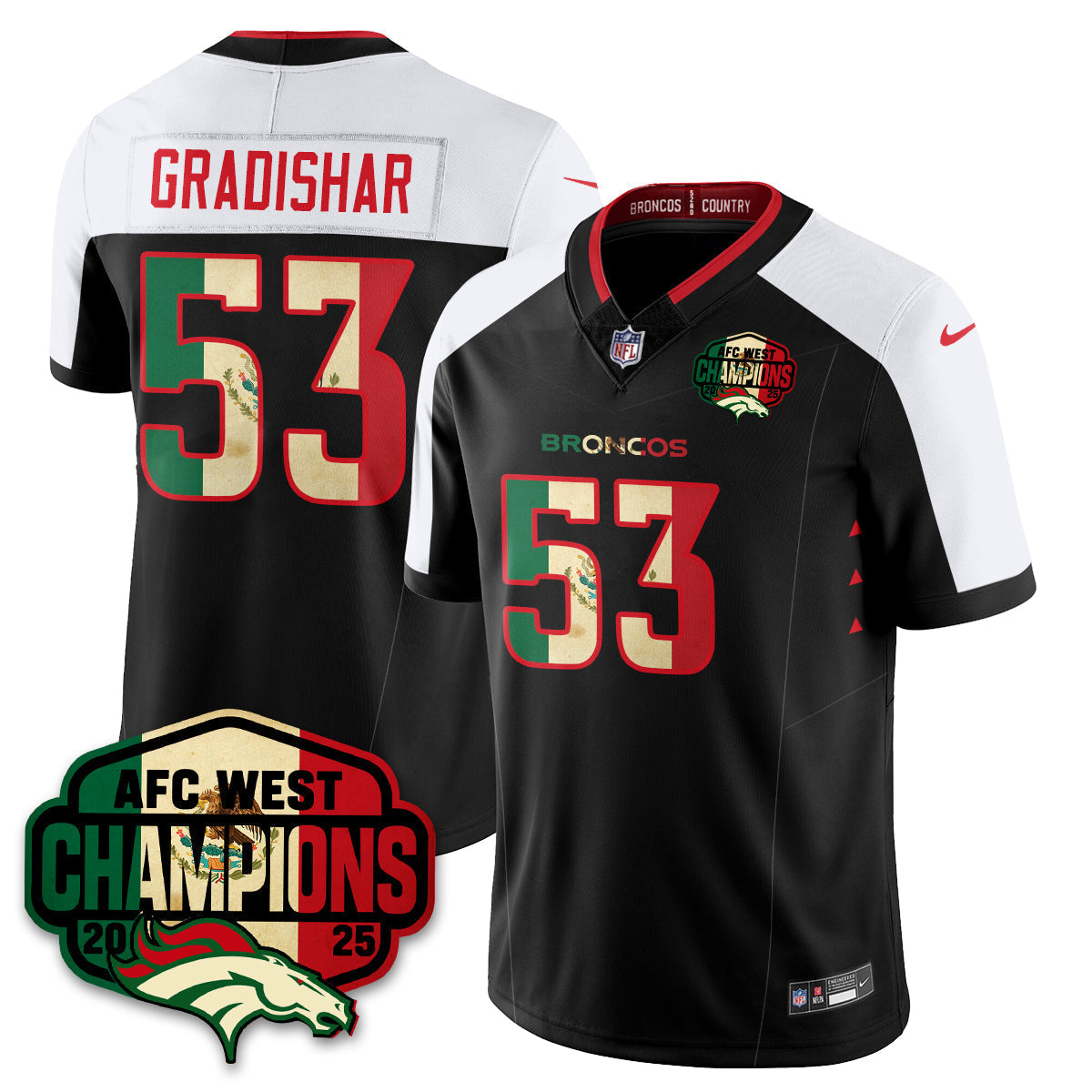 DEN Mexico AFC West Division Champions Vapor Limited Jersey - All Stitched-DTD