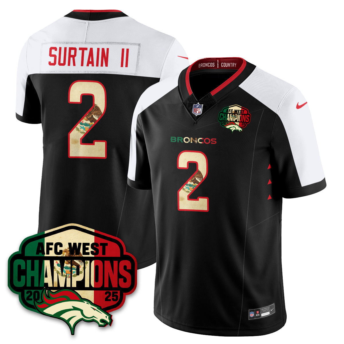 DEN Mexico AFC West Division Champions Vapor Limited Jersey - All Stitched-DTD