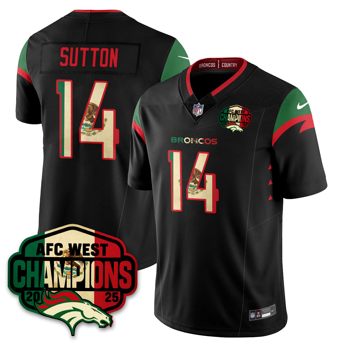 DEN Mexico AFC West Division Champions Vapor Limited Jersey - All Stitched-DTD