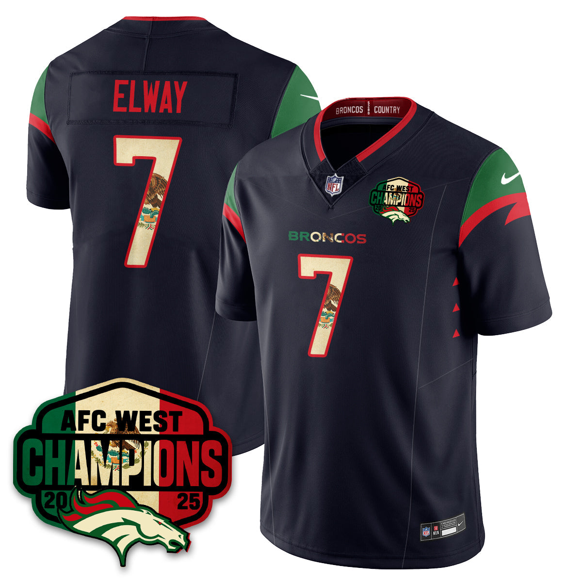 DEN Mexico AFC West Division Champions Vapor Limited Jersey - All Stitched-DTD