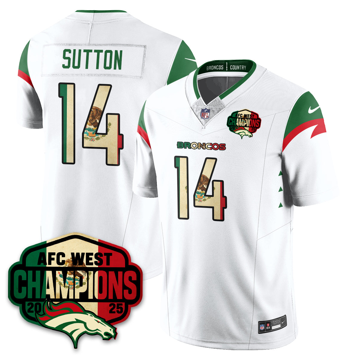 DEN Mexico AFC West Division Champions Vapor Limited Jersey - All Stitched-DTD