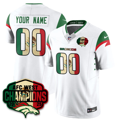 Custom DEN Mexico AFC West Division Champions Vapor Limited Jersey - All Stitched-DTD