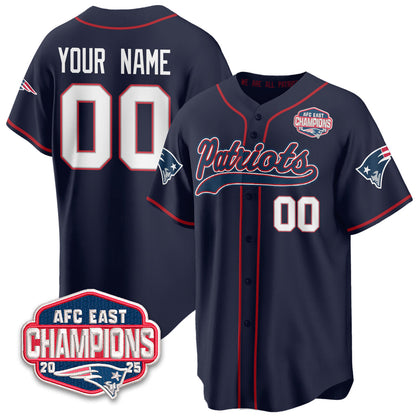 NE AFC East Division Champions Vapor Limited Baseball Custom Jersey - All Stitched-DTD