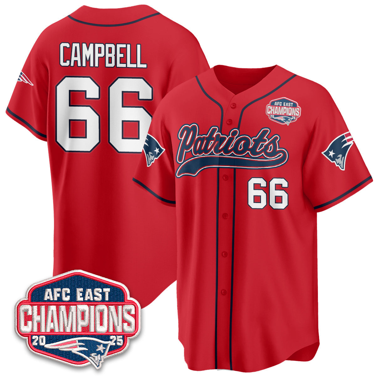 NE AFC East Division Champions Vapor Limited Baseball Jersey - All Stitched-DTD
