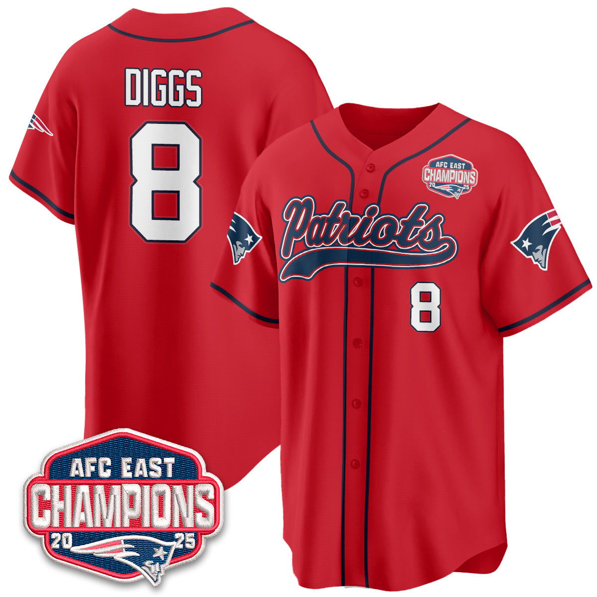 NE AFC East Division Champions Vapor Limited Baseball Jersey - All Stitched-DTD