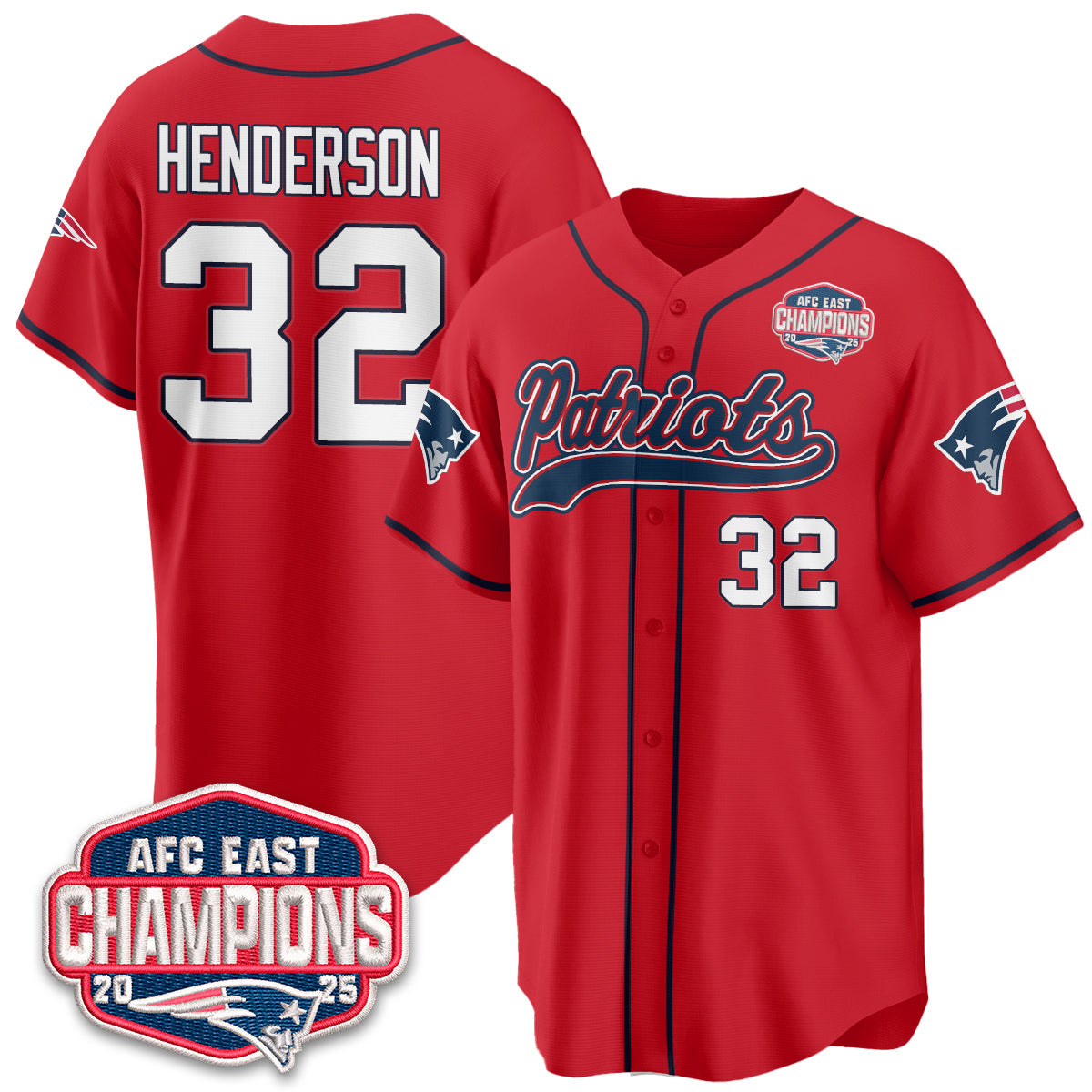 NE AFC East Division Champions Vapor Limited Baseball Jersey - All Stitched-DTD