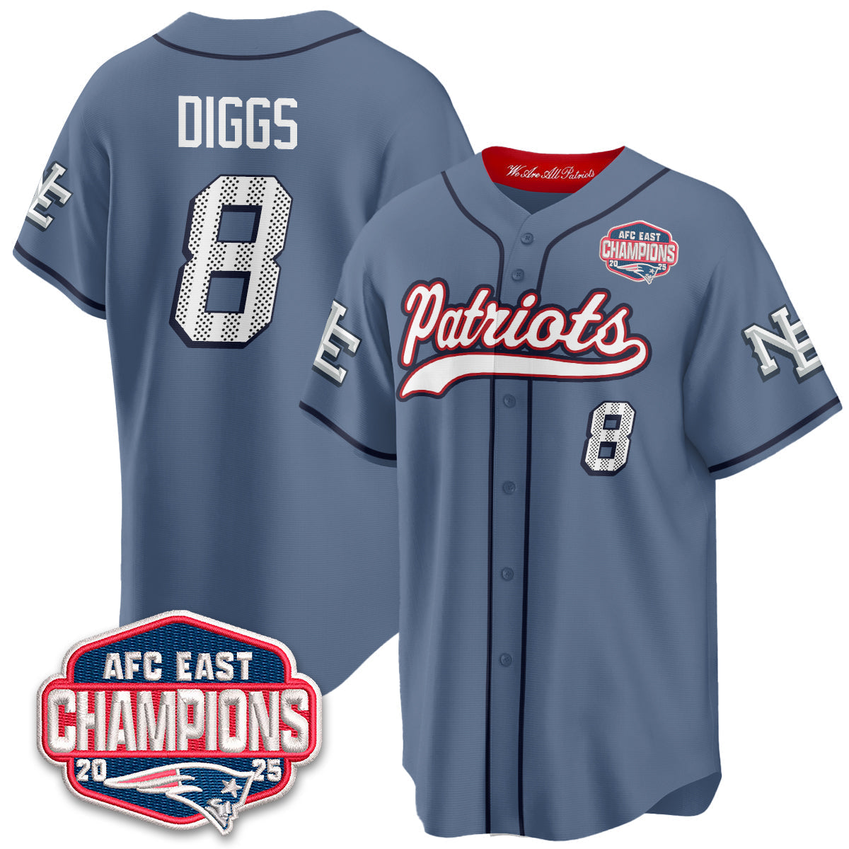 NE AFC East Division Champions Vapor Limited Baseball Jersey - All Stitched-DTD