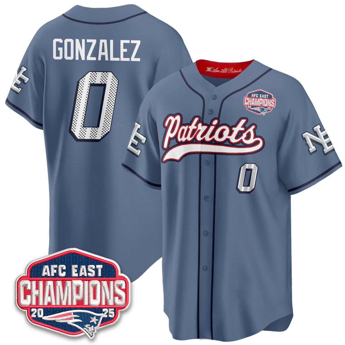 NE AFC East Division Champions Vapor Limited Baseball Jersey - All Stitched-DTD