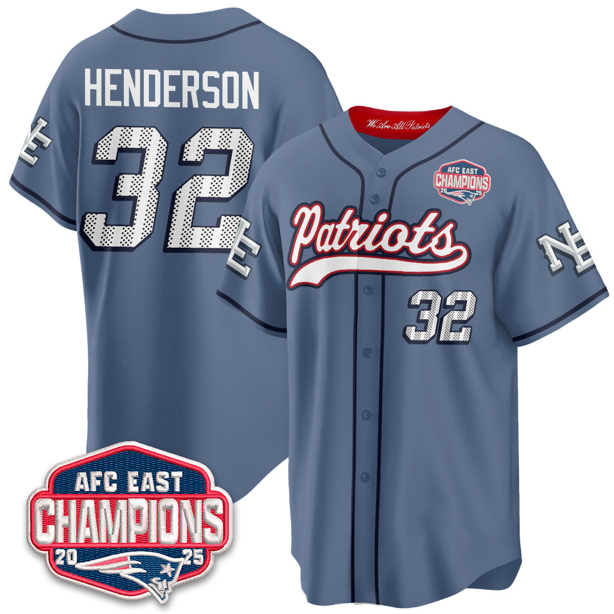 NE AFC East Division Champions Vapor Limited Baseball Jersey - All Stitched-DTD
