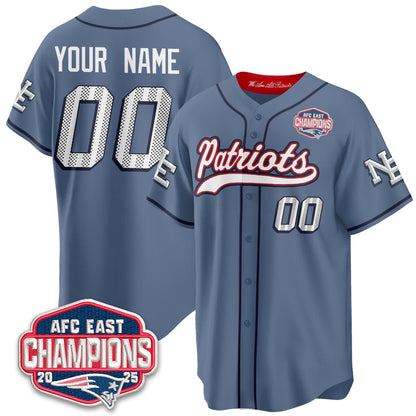 NE AFC East Division Champions Vapor Limited Baseball Custom Jersey - All Stitched-DTD
