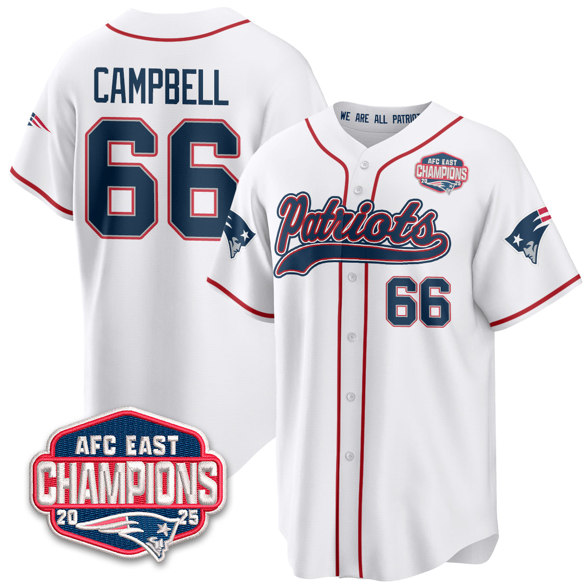 NE AFC East Division Champions Vapor Limited Baseball Jersey - All Stitched-DTD