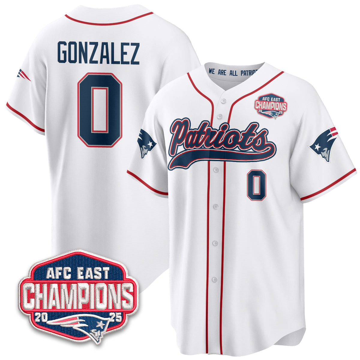 NE AFC East Division Champions Vapor Limited Baseball Jersey - All Stitched-DTD